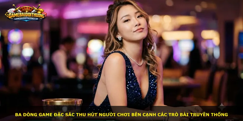 Ba dòng game đặc sắc thu hút người chơi bên cạnh các trò bài truyền thống