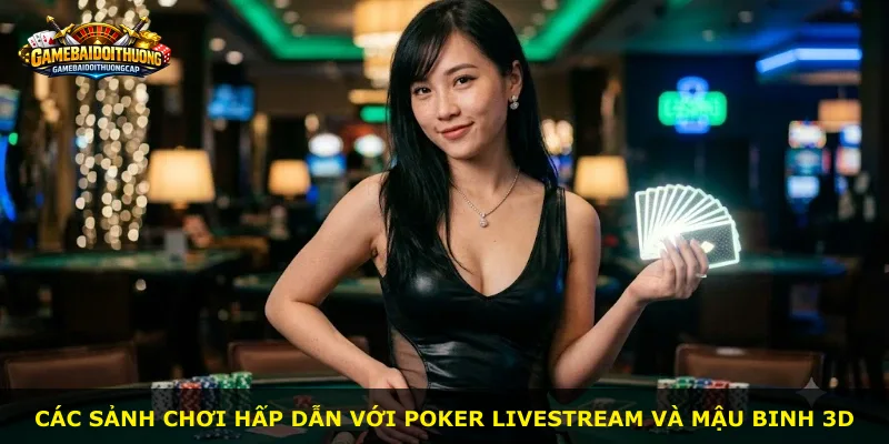 Các sảnh chơi hấp dẫn với Poker livestream và Mậu Binh 3D