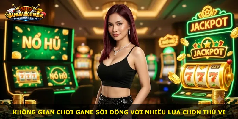Không gian chơi game sôi động với nhiều lựa chọn thú vị