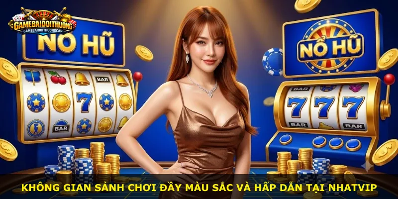 Không gian sảnh chơi đầy màu sắc và hấp dẫn tại Nhatvip