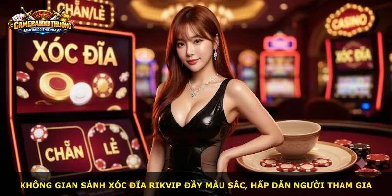 Không gian sảnh xóc đĩa RIKVIP đầy màu sắc, hấp dẫn người tham gia