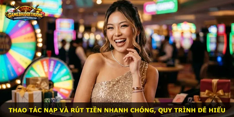 Thao tác nạp và rút tiền nhanh chóng, quy trình dễ hiểu
