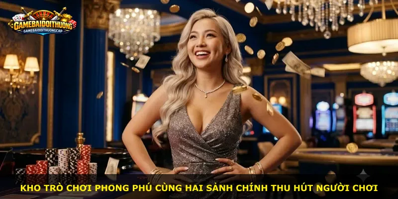 Kho trò chơi phong phú cùng hai sảnh chính thu hút người chơi
